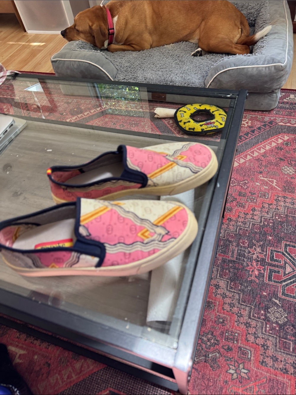 Pink Patterned Slip-On Canvas Sneakers - Picture 7 of 7
